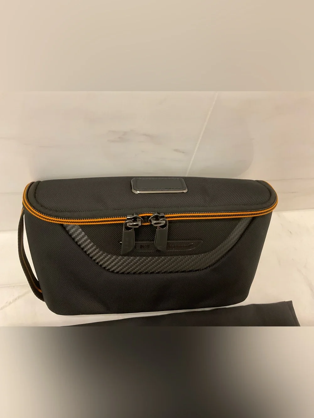 NWOT Tumi McLaren REMEX 10.0” x 5.25” Accessory Kit Bag - BLACK & PAPAYA ORANGE